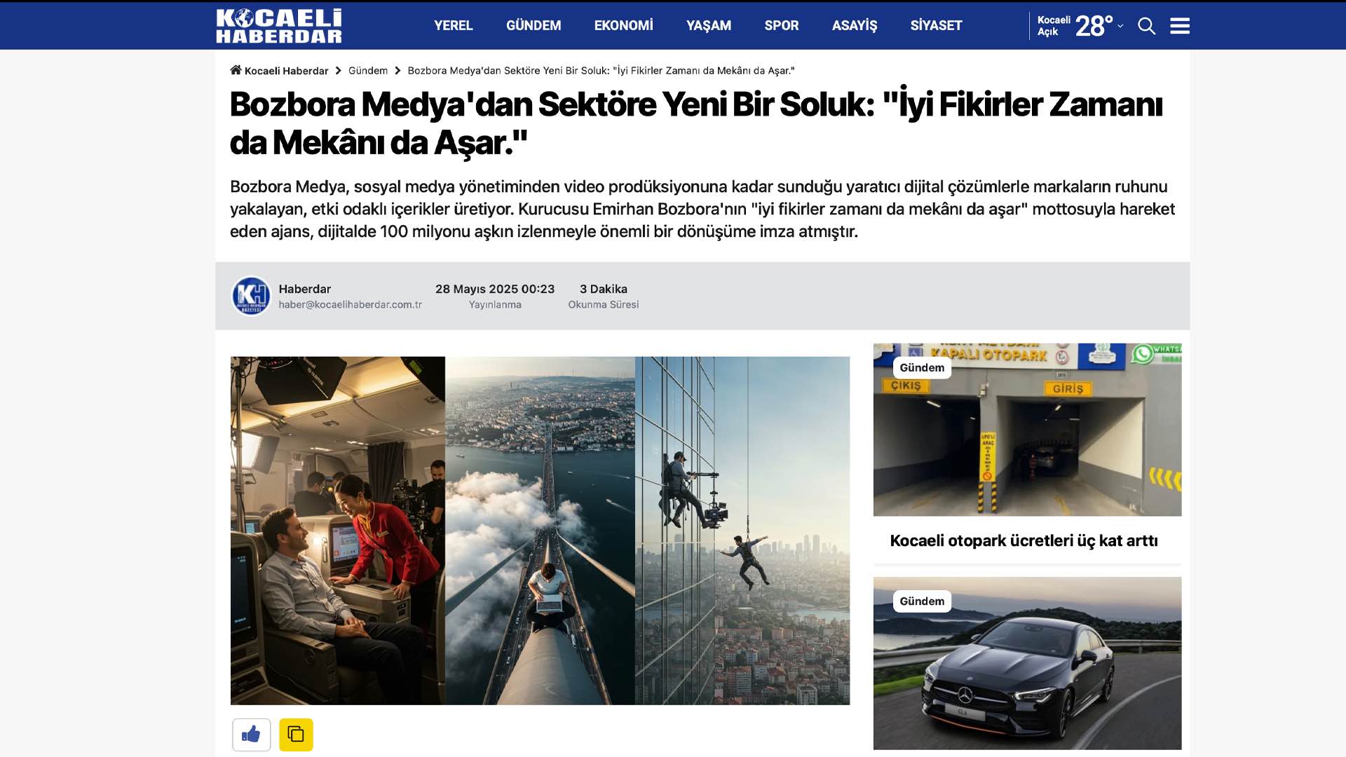 Kocaeli Haberdar - Bozbora Medya Basın Haberi
