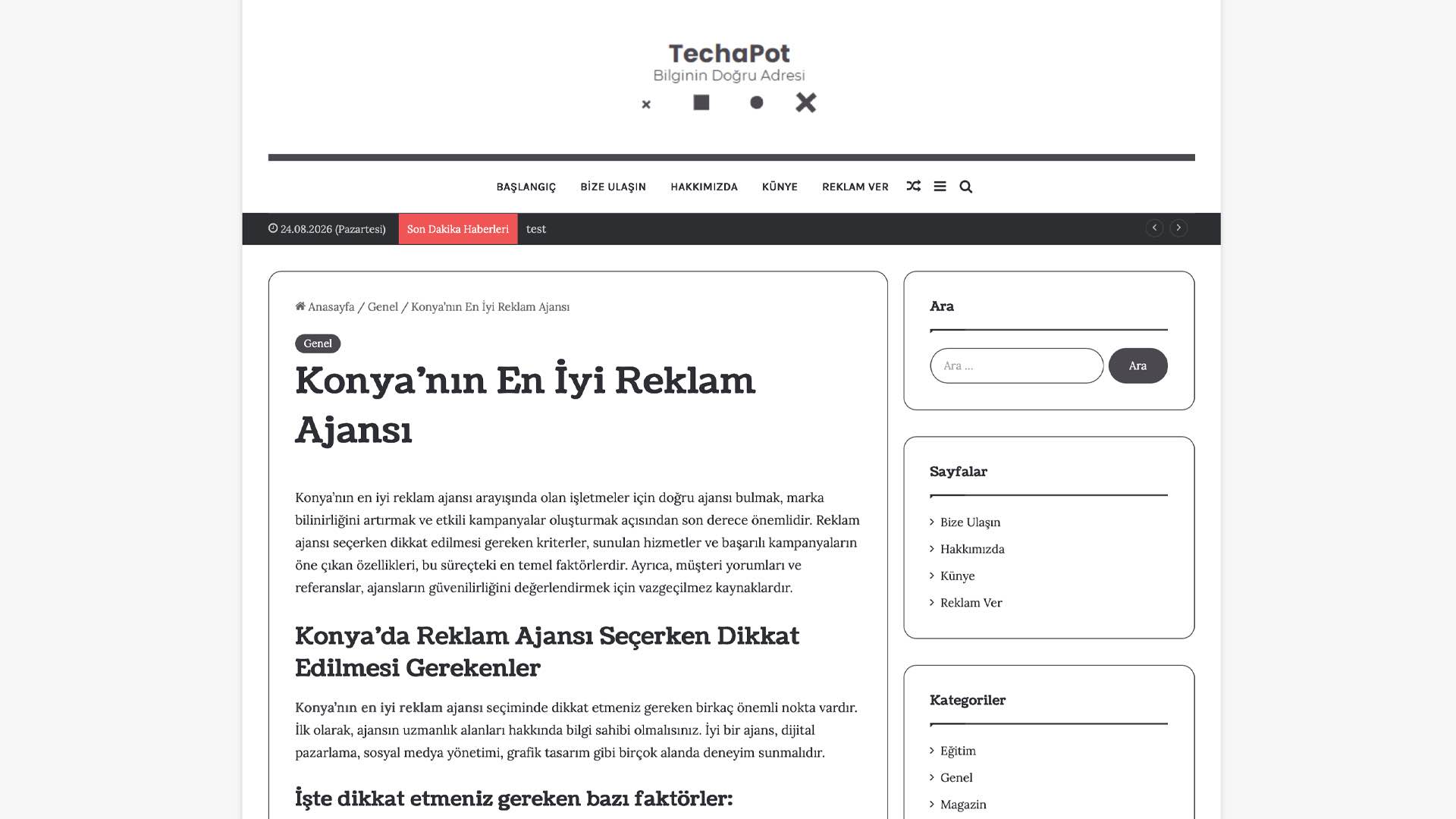 Techapot - Bozbora Medya Basın Haberi