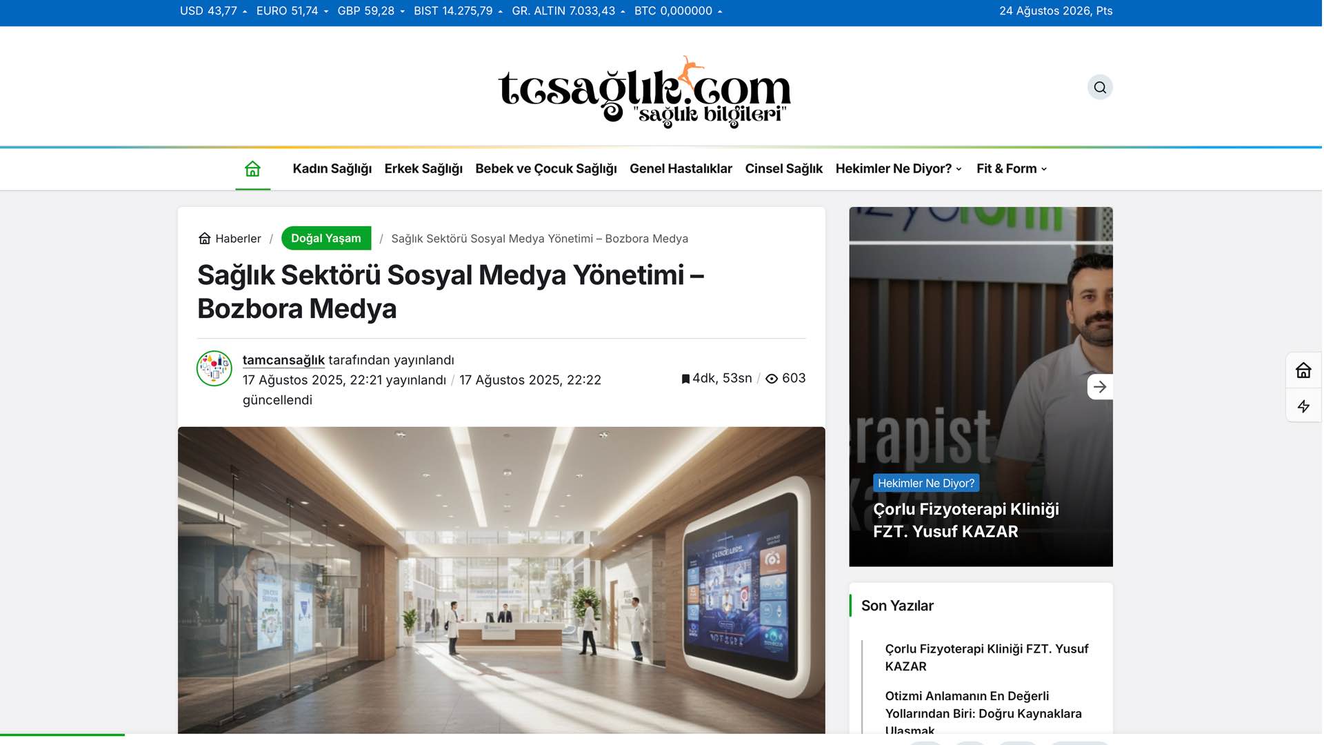 TC Sağlık - Bozbora Medya Basın Haberi