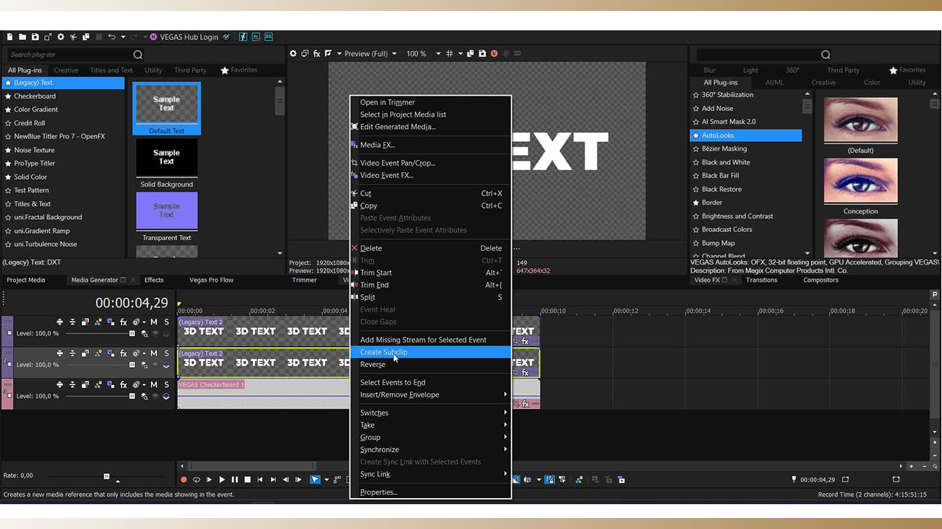 Sony Vegas Pro Kullanılır