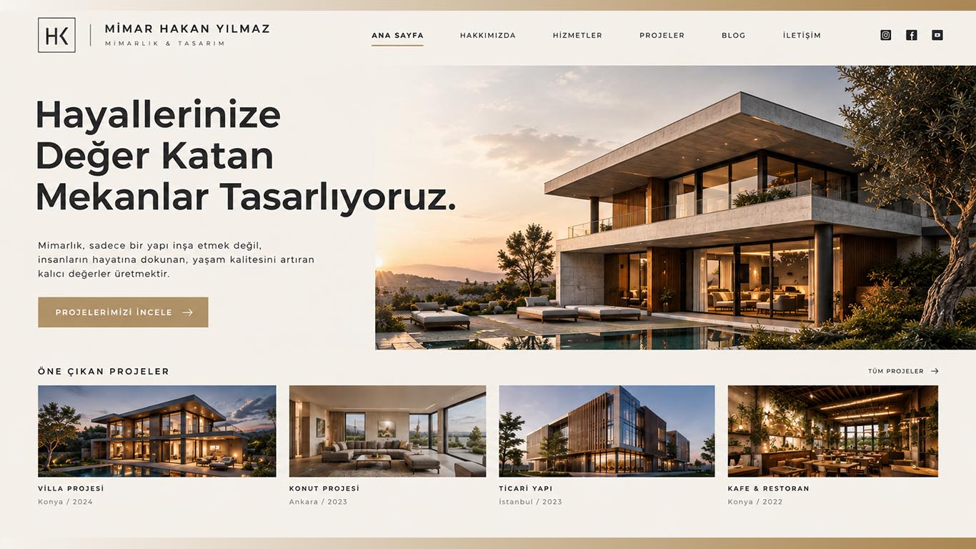 Mimarlar İçin Web Tasarım - Reklam Ajansından!